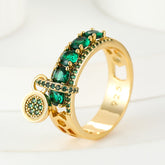 Royal Charm Ring – 925 Silver Gold-Plated Gemstone Elegance