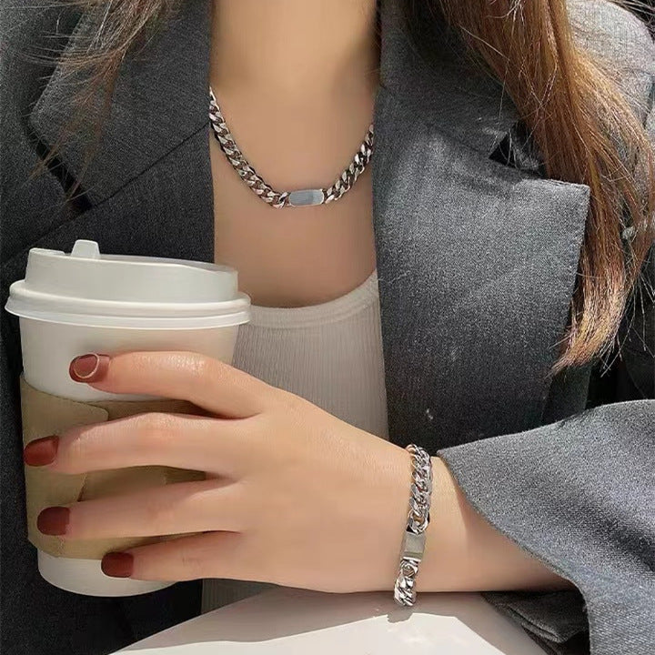 Personalised Name Thick Chain Necklace – Bold S925 Silver Statement - Argesteel