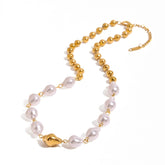 Pear Glow – Minimalist 18K Gold Beaded Necklace