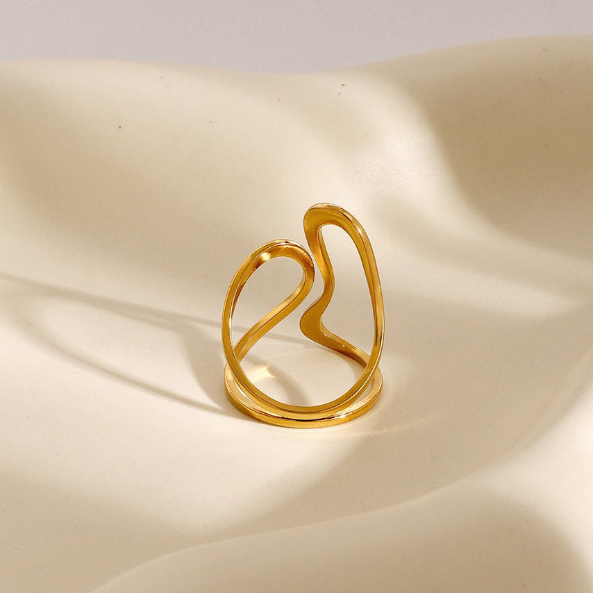18K Gold Line Ring for Women - Argesteel