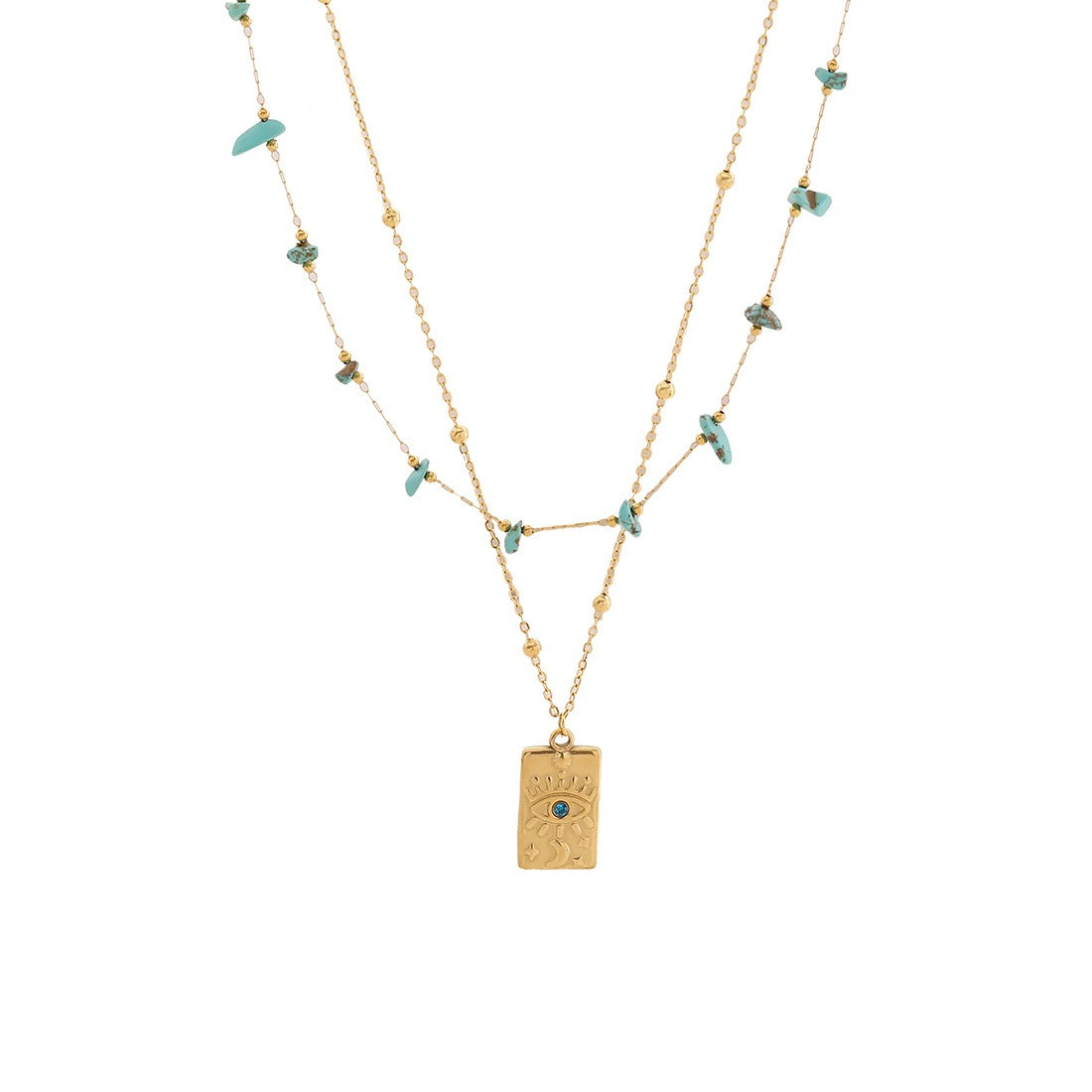 Eye & Flower Gemstone Necklace for Women - Argesteel
