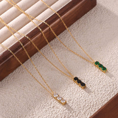 Minimalist square zircon pendant necklace for women