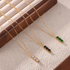 Minimalist square zircon pendant necklace for women