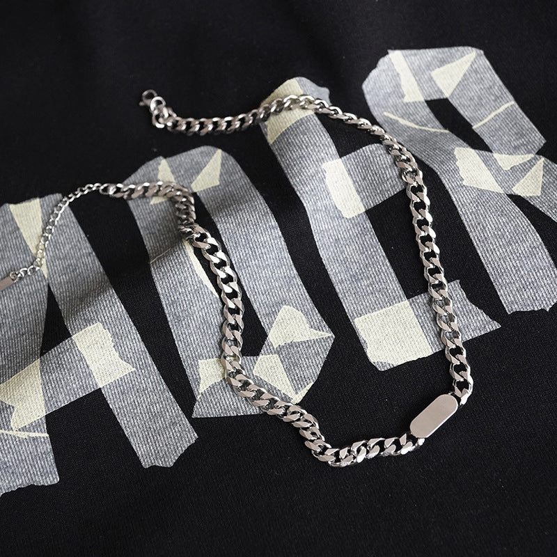 Personalised Name Thick Chain Necklace – Bold S925 Silver Statement - Argesteel