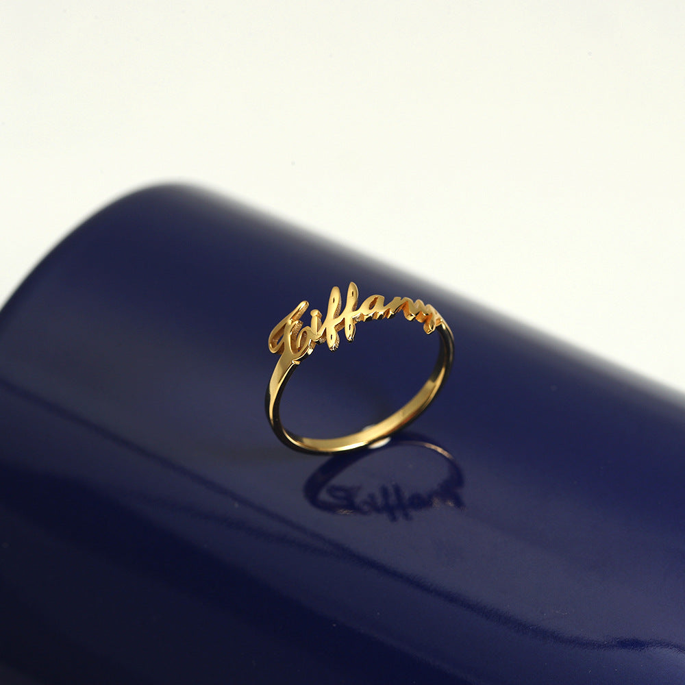 S925 Silver Customizable Letter Ring for Women - Argesteel