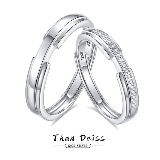 Zirconia Couple Ring – S925 Silver Plated His & Hers Set - Argesteel