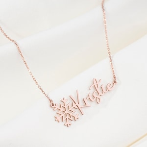 Snowflake Customizable Name Necklace - Argesteel