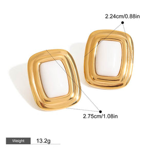 Geometric Rectangular Earrings for Women - Argesteel