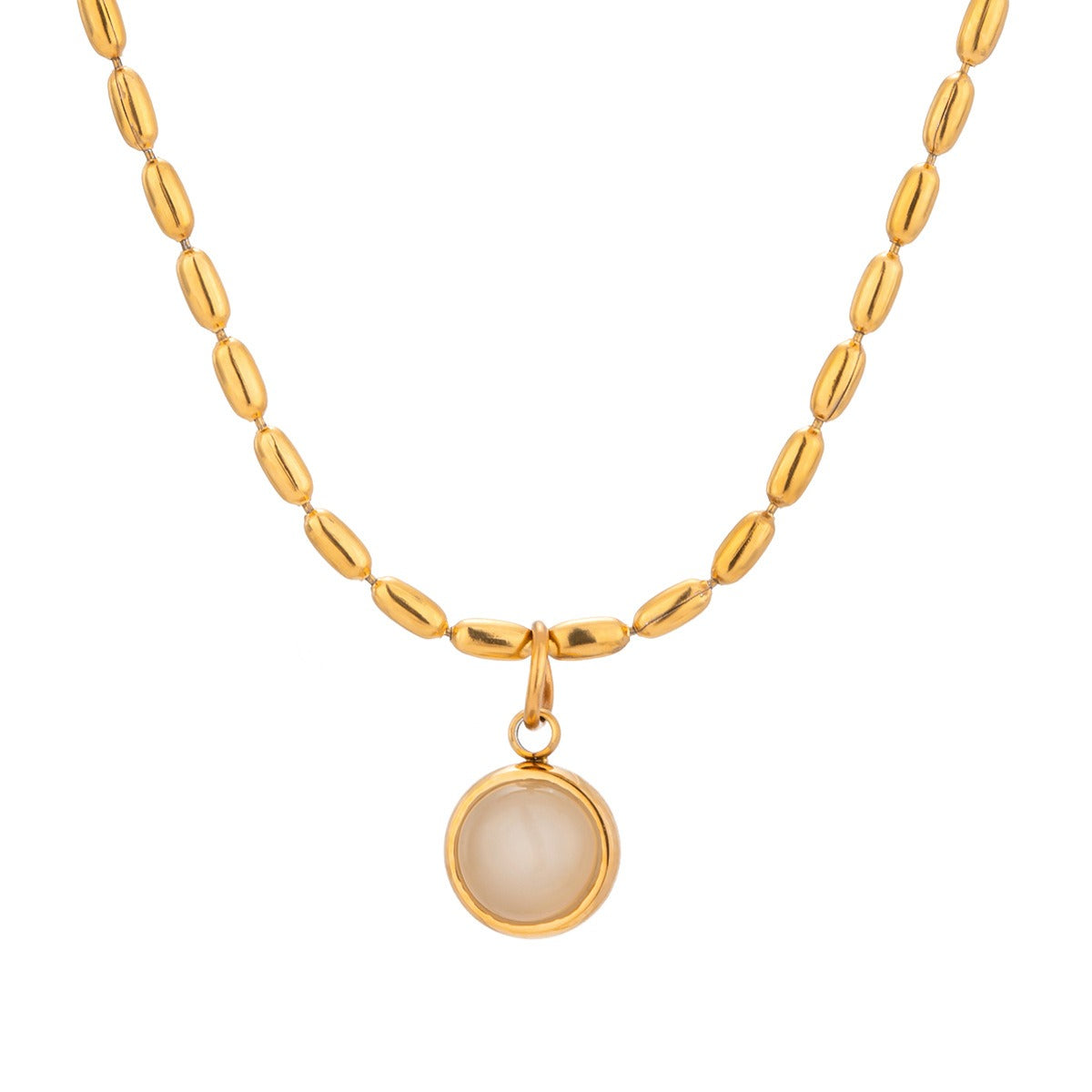 18K Gold Retro Gemstone Pendant Necklace for Women - Argesteel