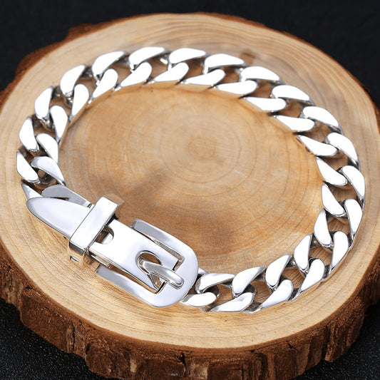 Cuban Chain Belt Buckle Men's Bracelet - Argesteel