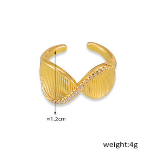 18K Gold Twisted Diamond Ring for Women - Argesteel