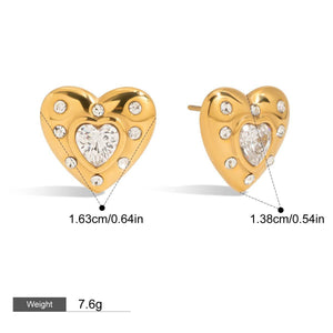 Heart Gemstone Earrings for Women - Argesteel