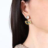 Noble Fashion – 18K Gold Inlaid Gemstone Versatile Earrings