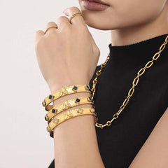 18K gold butterfly with texture design exquisite high-end bracelet Bracelets