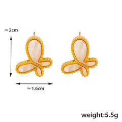 Celestia Flare โ 18K Gold Butterfly Gemstone Earrings