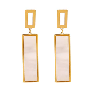 Rectangular Gemstone Pendant Earrings for Women - Argesteel