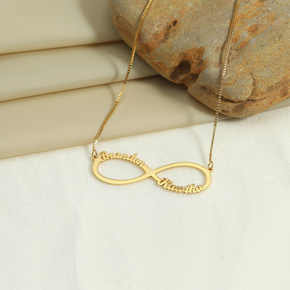 Custom Infinity Name Necklace – Personalized Gold Plated - Argesteel
