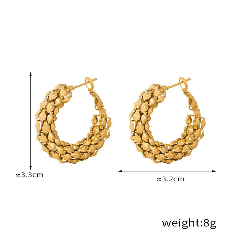 18K Gold C-Shaped Earrings for Women - Argesteel
