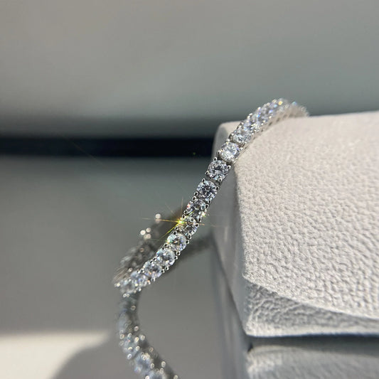 Pure S925 Silver Full Diamond Tennis Bracelet for Women - Argesteel