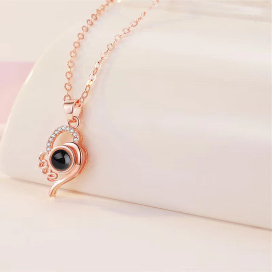 Heart LOVE Projection Necklace – S925 Silver Custom - Argesteel