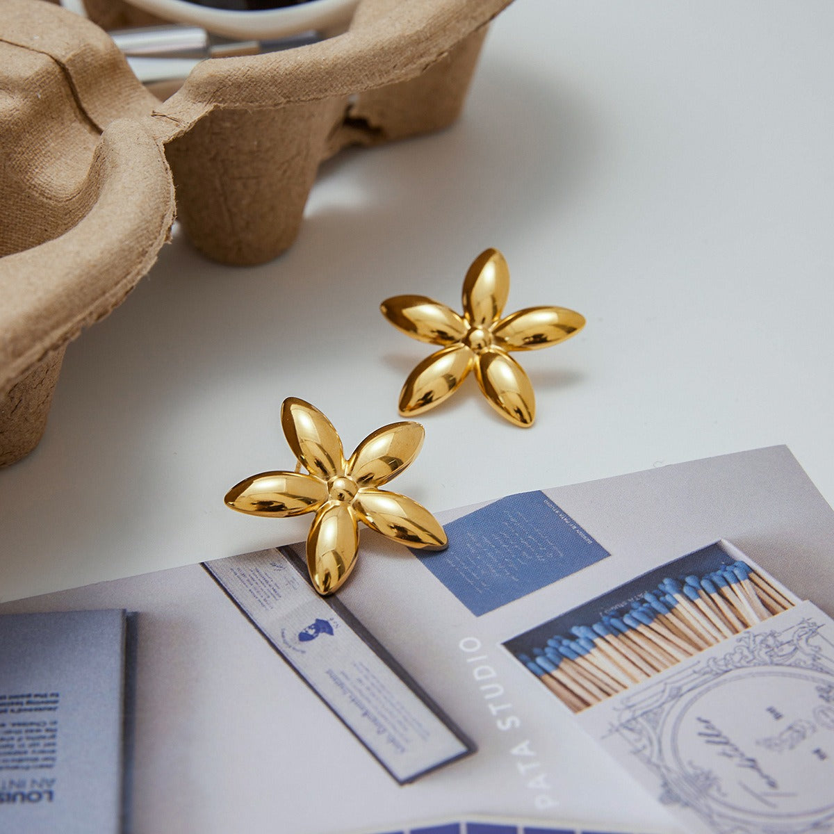 Five-Leaf Flower Earrings for Women - Argesteel