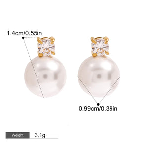 Golden Grace β 18K Gold Earrings with Inlaid Pearl Elegance