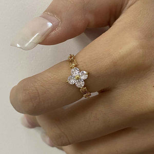 Flower & Butterfly Rings β 18K Gold Gemstone Elegant Nature-Inspired Design