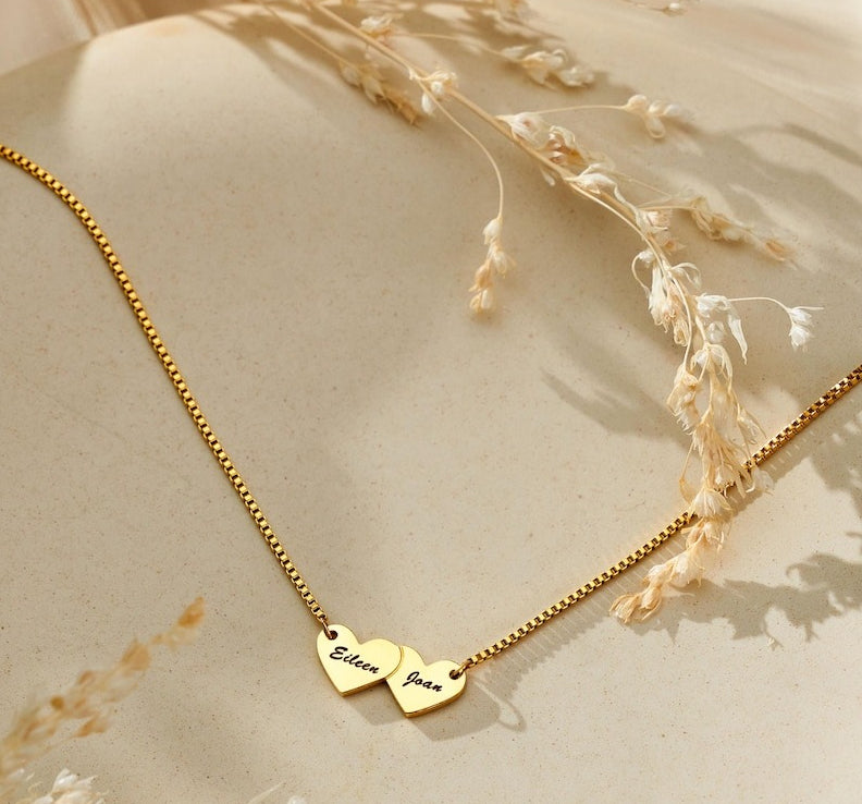 Custom Heart Interlocking Name Necklace – Personalized - Argesteel