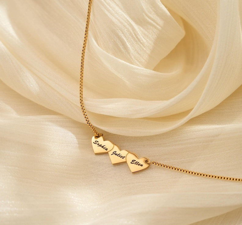 Custom Heart Interlocking Name Necklace – Personalized - Argesteel