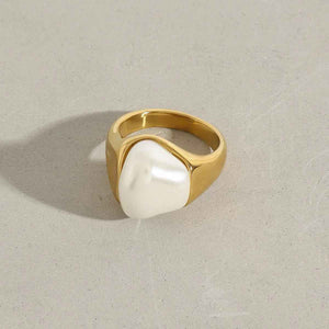 Irregular Pearl Ring β 18K Gold Trendy Modern Asymmetrical Design