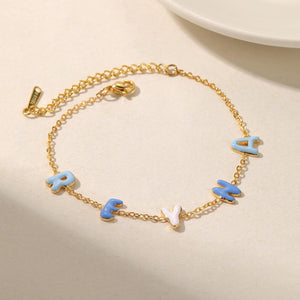 Custom Colorful Bubble Letter Bracelet - Personalized Enamel Jewelry - Argesteel