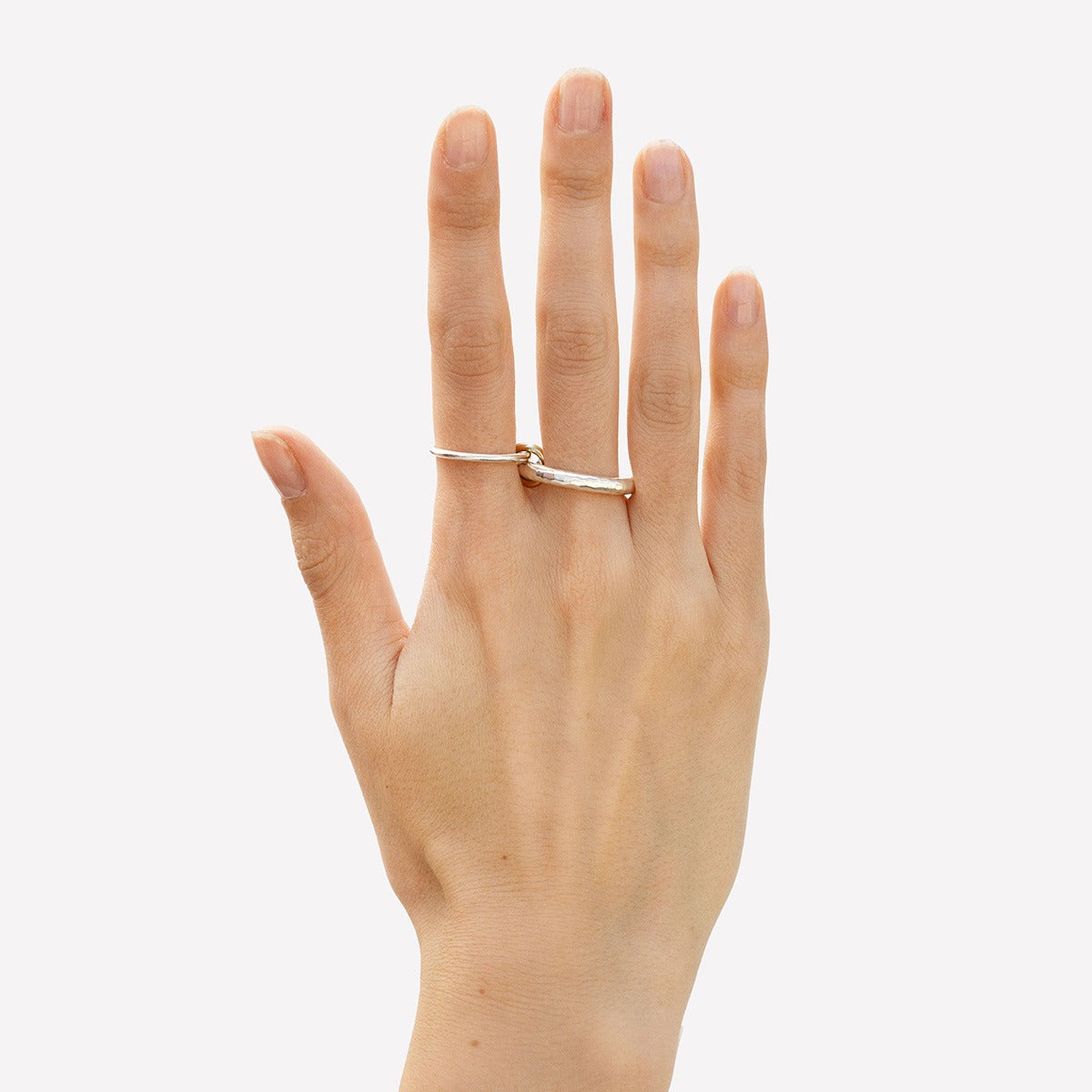 18K Gold Eclipse Duo Interlocking Double Circle Ring - Argesteel