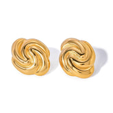 Sculpted Edge – 18K Gold Geometric Textured Earrings
