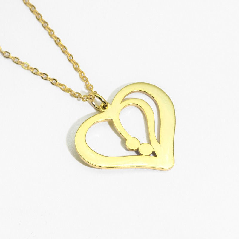 Hollow Heart Customizable Name Necklace for Women - Argesteel