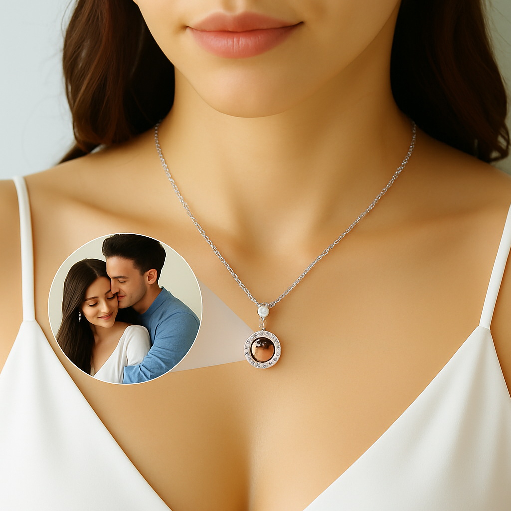 Lumière Memory – Round Diamond Projection Necklace