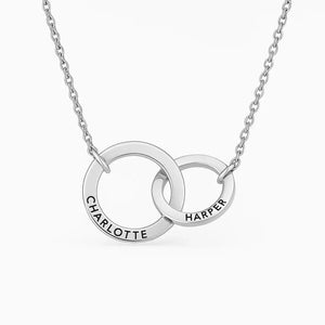 Lumière Bond – Custom Interlocking Name Rings Necklace