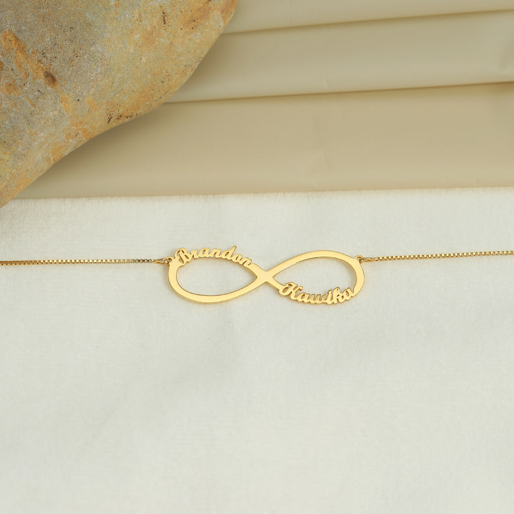 Custom Infinity Name Necklace – Personalized Gold Plated - Argesteel