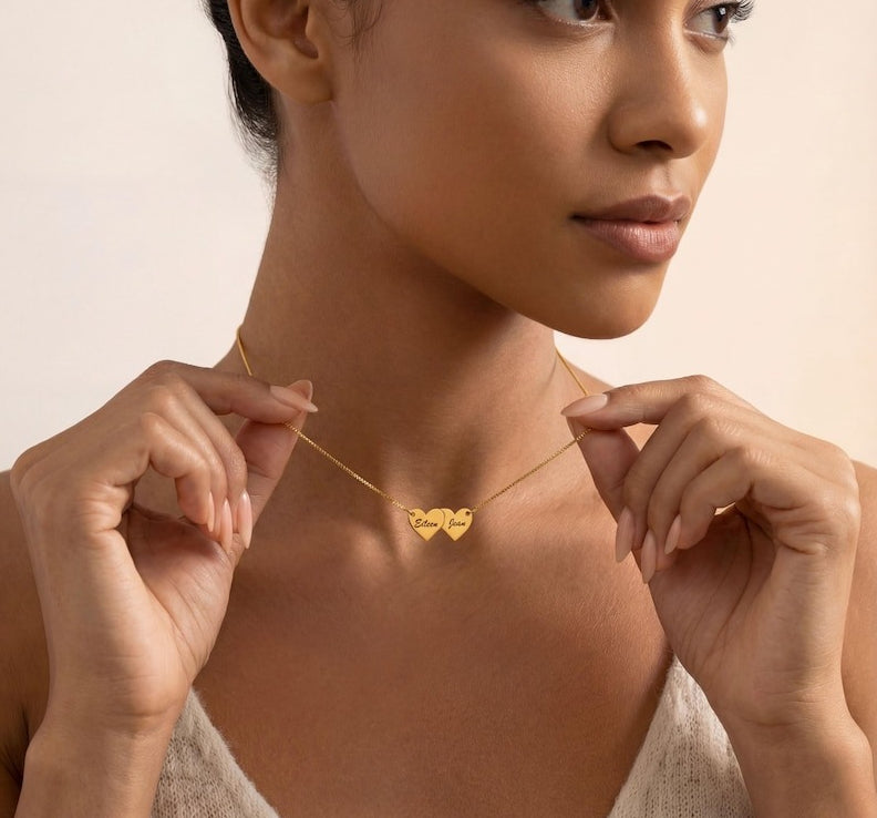 Custom Heart Interlocking Name Necklace – Personalized - Argesteel