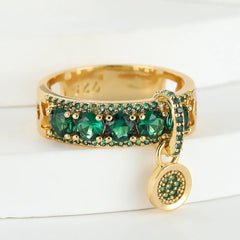 Royal Charm Ring – 925 Silver Gold-Plated Gemstone Elegance