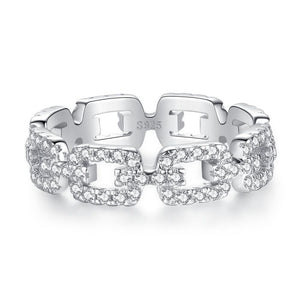 18K Gold Chain Diamond Ring for Women - Argesteel