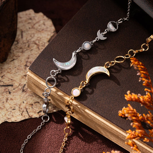Crescent Moon Gold-Plated Silver Bracelet for Women - Argesteel