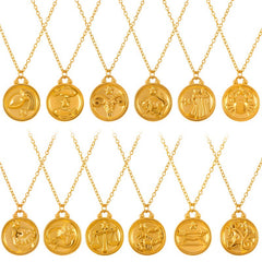 Celestia 18K Gold Zodiac Necklace – Elegant Constellation Pendant Necklaces
