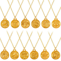 Celestia 18K Gold Zodiac Pendant Necklace - Elegant Constellation Jewelry - Argesteel
