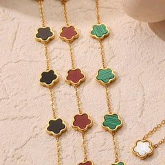 Blooming Elegance 18K Gold Flower Bracelet with Gemstone Accents - Argesteel