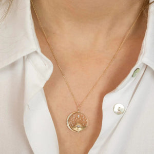 18K Gold Evil Eye Diamond Necklace for Women - Argesteel