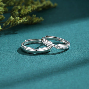 S925 Silver Diamond Couple Ring - Argesteel