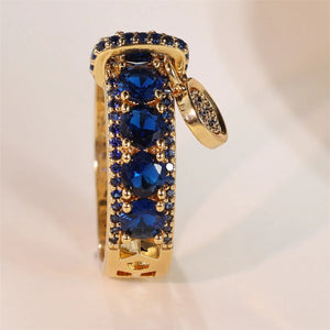 Royal Charm Ring β 925 Silver Gold-Plated Gemstone Elegance