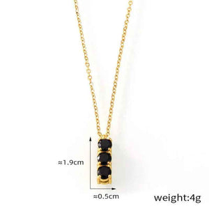 Square Zircon Pendant Necklace - Elegant Minimalist Design in 18K Gold