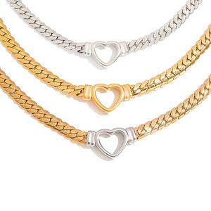 Hollow Heart Necklace – 18K Gold Plated Trendy Personalized | Argesteel