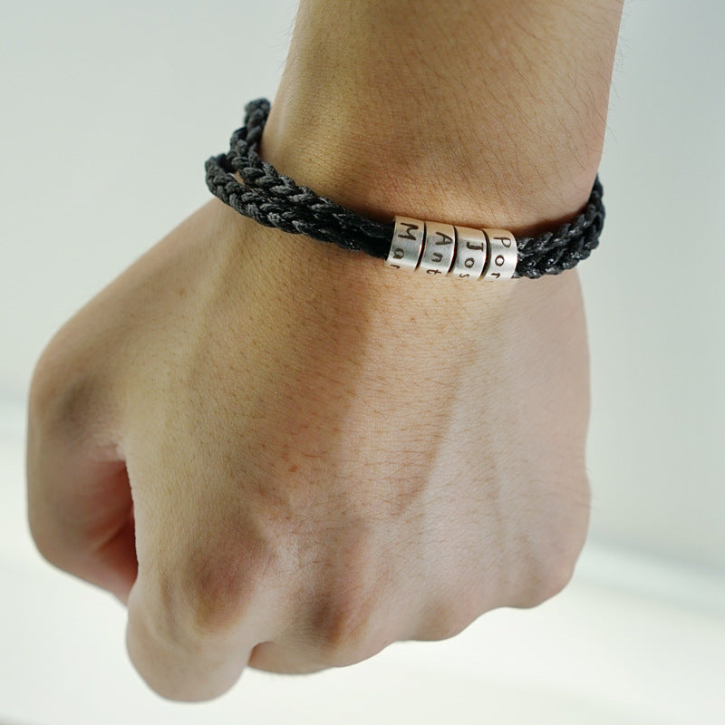Multi-Layer Braided Customizable Name Bracelet - Argesteel